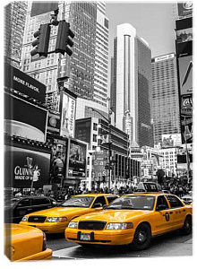 Панно с изображением города Design Studio 3D 5D 1 модуль Такси Нью-Йорка. Арт 1